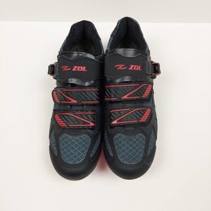 ZOL BLACK AND RED CYCLING SHOES SIZE 7.5 MEN SIZE 9 WOMEN EUR 40